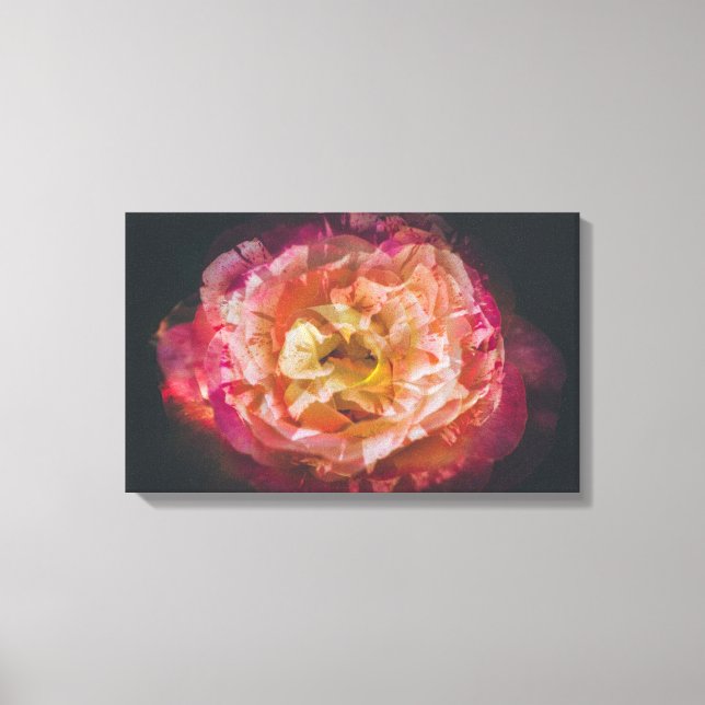 Lienzo Rosas en una imagen de doble exposición (Anverso)