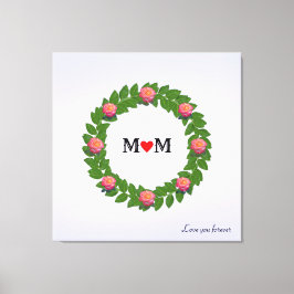 Lienzo Rosas Personalizadas en Corona de Laurel