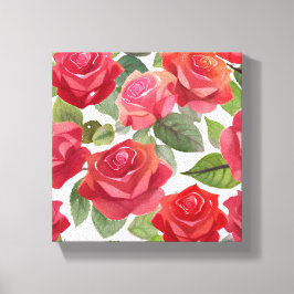 Lienzo Rosas Rojas | Acuarela de Rosa Floral Elegante