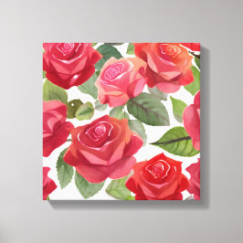 Lienzo Rosas Rojas | Acuarela de Rosa Floral Elegante