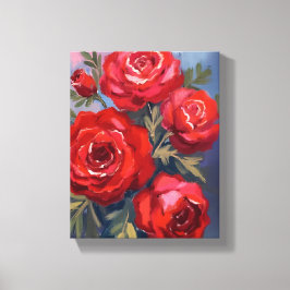 Lienzo Rosas Rojas | Pintura Aquarela Floral