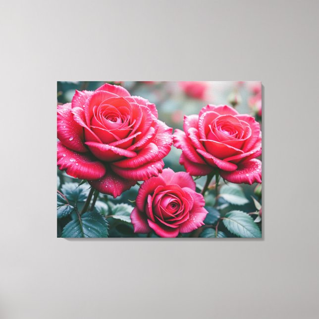 Lienzo Rosas Rojas Románticas Florales Elegantes (Anverso)