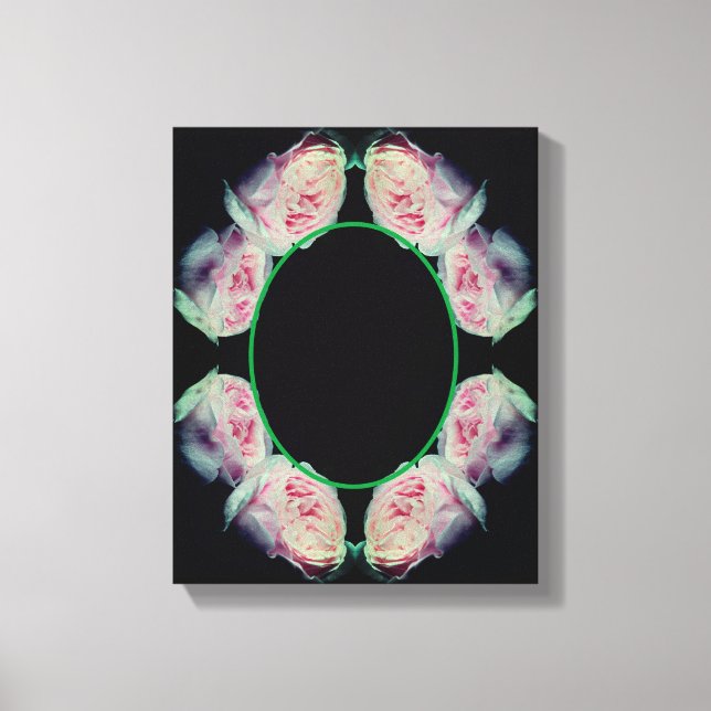 Lienzo Rosas rosadas marco crea tu propia foto (Anverso)