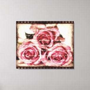 Lienzo Rosas rosados del vintage