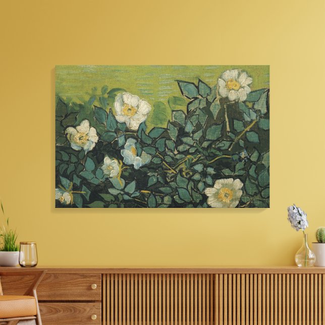 Lienzo Rosas salvajes de Vincent van Gogh (Insitu (Sala de estar))