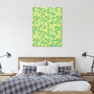 Lienzo Rosas silvestres en amarillo y verde