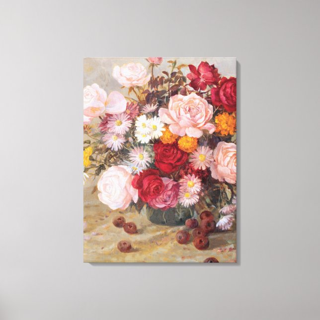 Lienzo Rosas y Daisies (Anverso)