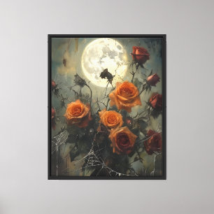 Lienzo Rosas y Webs de Moonlight