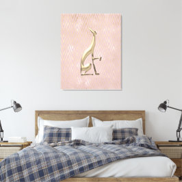 Lienzo Rose Gold Art Deco Greyhound Stretched Canvas