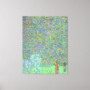 Lienzo Rosebushes de Gustav Klimt bajo la pintura del árb