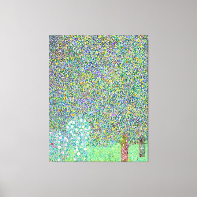 Lienzo Rosebushes de Gustav Klimt bajo la pintura del árb (Anverso)