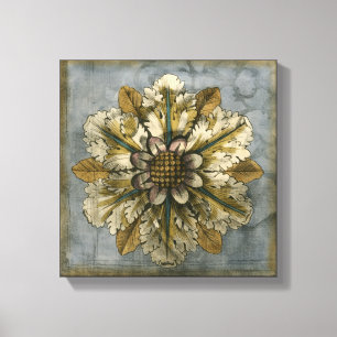 Lienzo Rosette de máscara decorativa en fondo gris