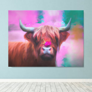 Lienzo "Rosie de las Tierras Altas" – Retrato de vaca de