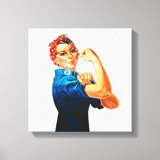 Lienzo Rosie The Riveter Poster de la Segunda Guerra Mund (Anverso)