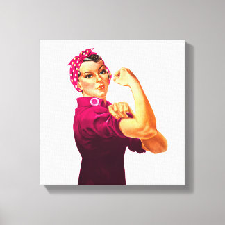 Lienzo Rosie The Riveter - Rosa del cáncer