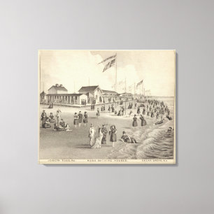 Lienzo Ross que baña las casas, arboleda del océano, NJ