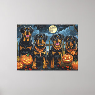 Lienzo Rottweiler Halloween Espeluznante