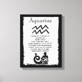 Lienzo Rótulo Astrologico Aquarius Horoscope Símbolo Zodi