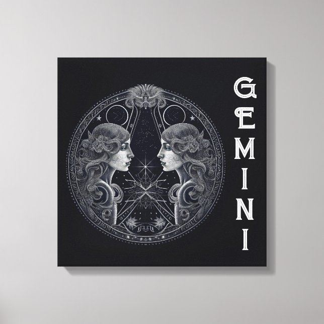 Lienzo Rótulo Astrológico Gemini Mayo 21-Junio 20 (Anverso)