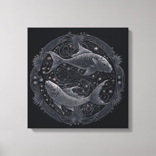 Lienzo Rótulo Astrológico Pisces 19 feb. a 20 de marzo