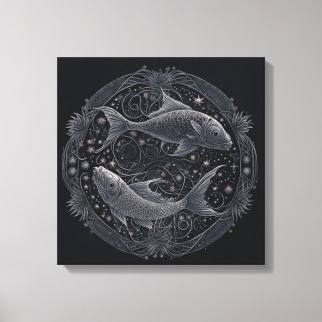 Lienzo Rótulo Astrológico Pisces 19 feb. a 20 de marzo (Anverso)