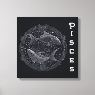 Lienzo Rótulo Astrológico Pisces 19 feb. a 20 de marzo
