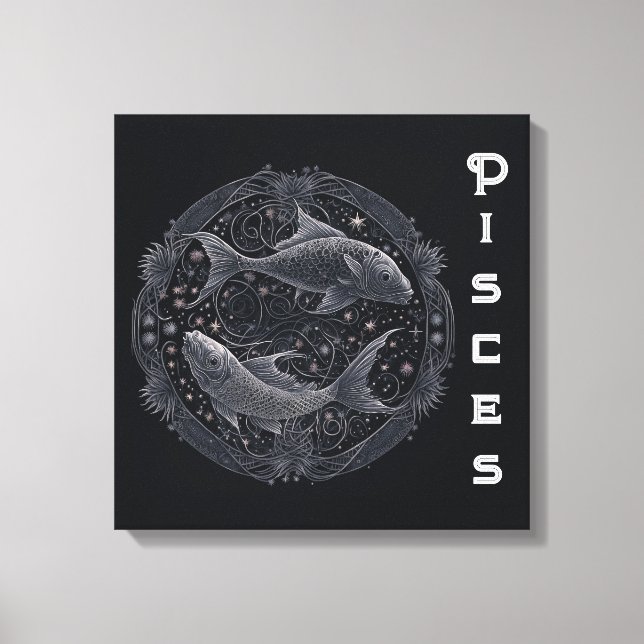 Lienzo Rótulo Astrológico Pisces 19 feb. a 20 de marzo (Anverso)