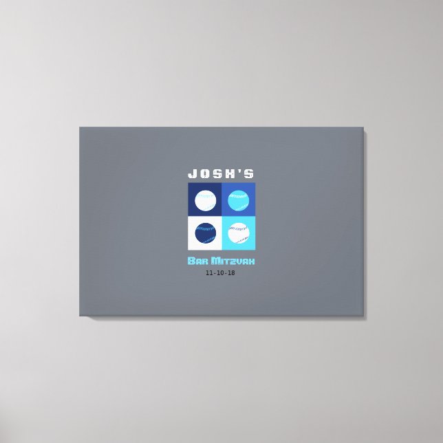 Lienzo Rótulo Bat Mitzvah A Bordo (Anverso)