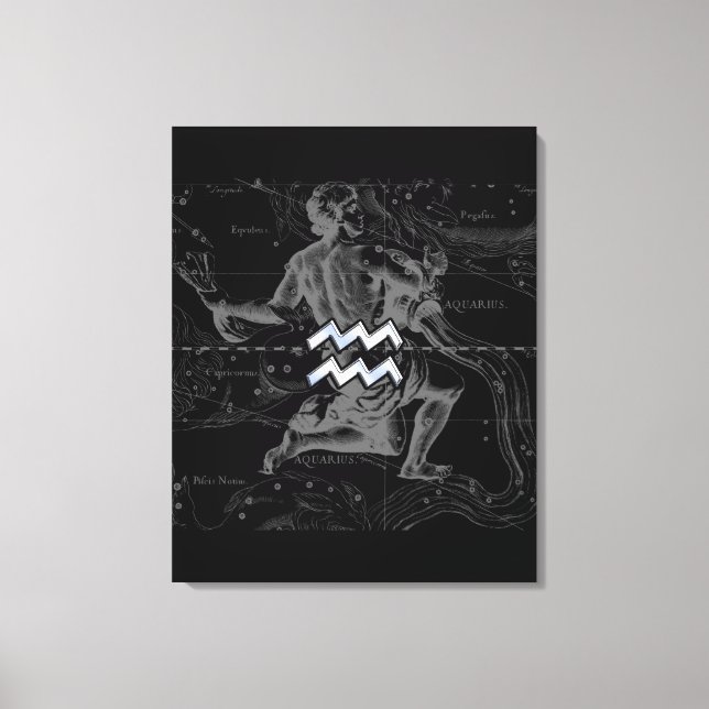 Lienzo Rótulo cromado como Aquarius Zodiac en Hevelius (Anverso)
