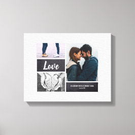 Lienzo Rótulo de Boda de collage de fotos y para firmas