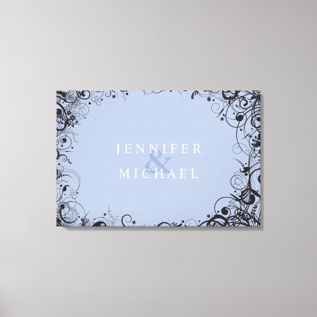 Lienzo RÓTULO de Boda judío SPIRALS & STARS (Anverso)