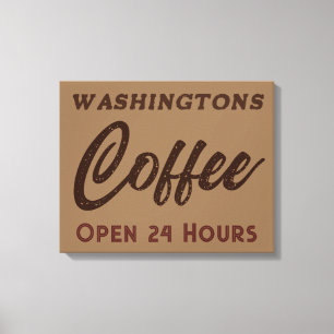 Lienzo Rótulo de cafetería de época personalizado