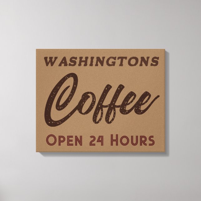 Lienzo Rótulo de cafetería de época personalizado (Anverso)