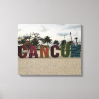 Rótulo de Cancún - Playa Delfines, México Canvas