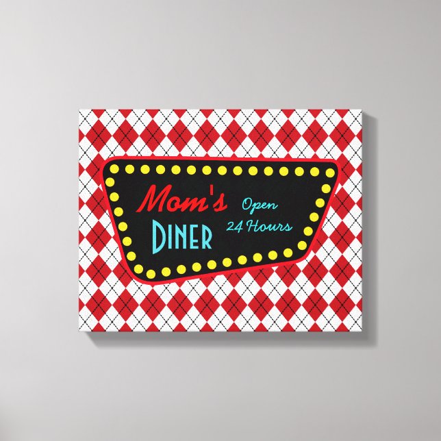 Lienzo Rótulo de cena de mamá retro (Anverso)