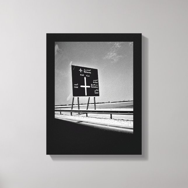 Lienzo Rótulo de la autopista de Bahréin (Anverso)