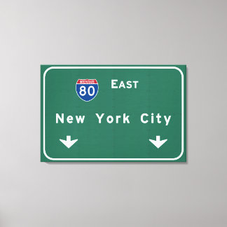 Lienzo Rótulo de la autopista interestatal de Nueva York