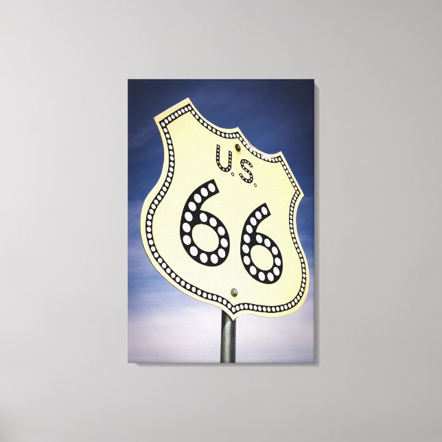 Lienzo Rótulo de la carretera Route 66 (Anverso)