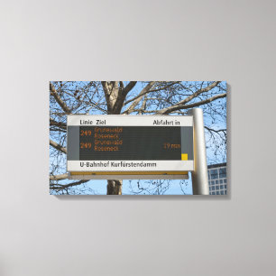 Lienzo Rótulo de la parada de autobús en Berlín