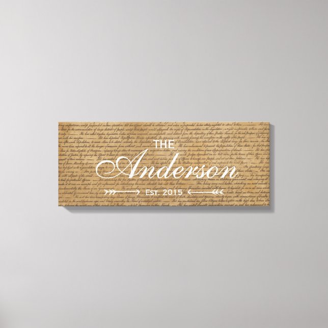 Lienzo Rótulo de nombre de familia establecido por la fam (Anverso)