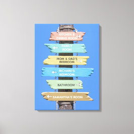 Lienzo Rótulo de playa rústico y colorido personalizado