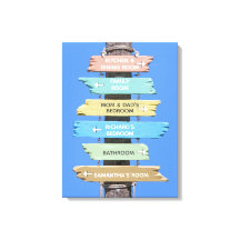 Rótulo de playa rústico y colorido personalizado