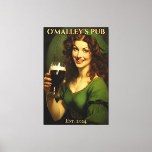 Lienzo Rótulo de pub irlandés personalizado Día de San