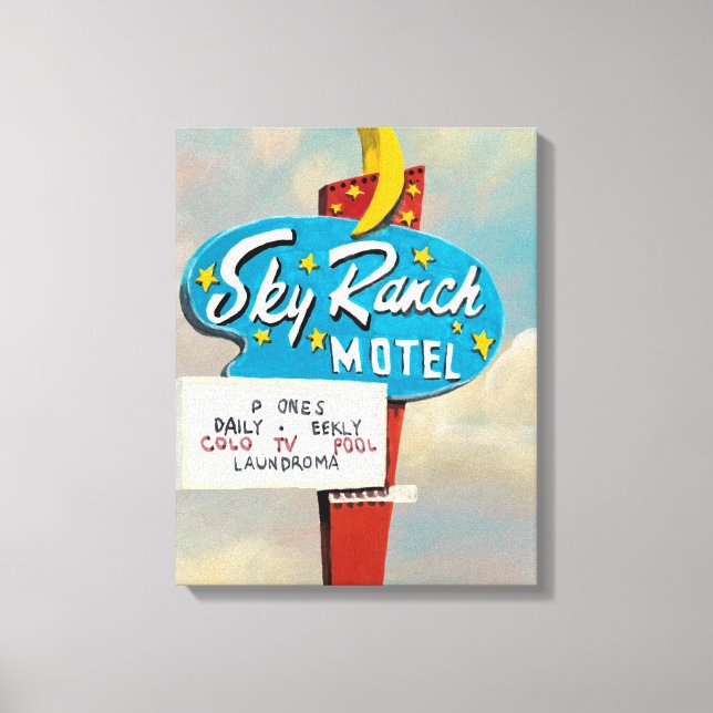Lienzo Rótulo de Sky Ranch Motel (Anverso)