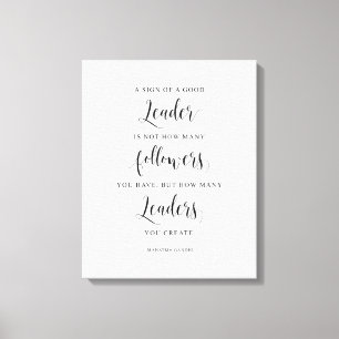 Lienzo Rótulo De Un Buen Líder, Cita De Mahatma Gandhi