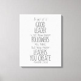 Lienzo Rótulo De Un Buen Líder, Cita De Mahatma Gandhi