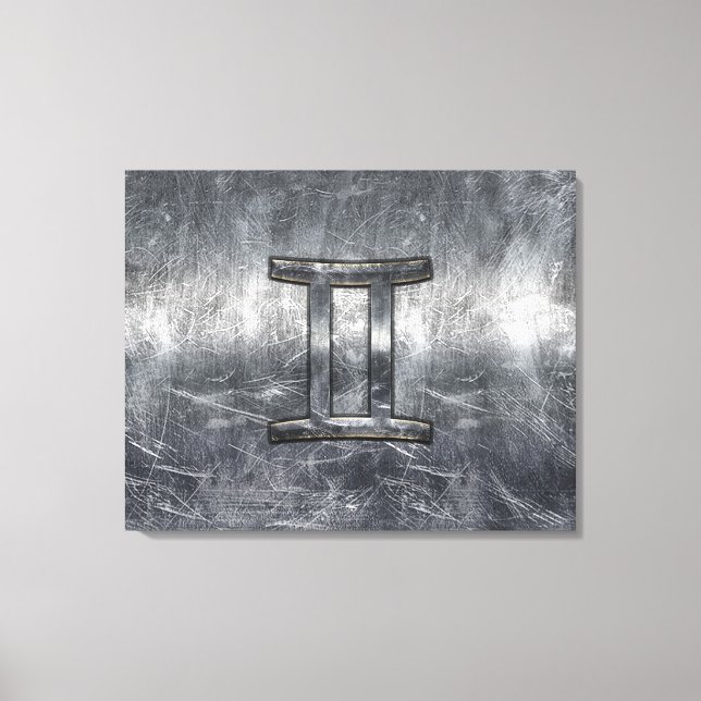 Lienzo Rótulo Gemini en estilo de acero al aire libre (Anverso)