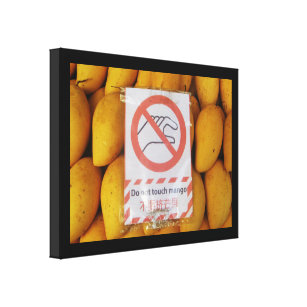 Lienzo Rótulo gracioso 'No toques mango'