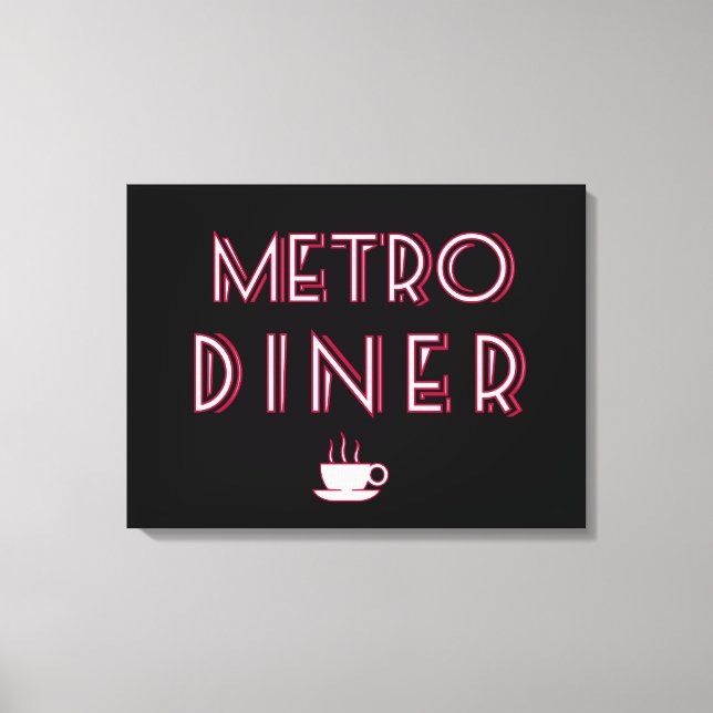 Lienzo Rótulo Metro Art Deco Diner (Anverso)