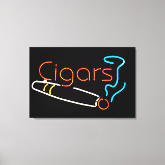Lienzo Rótulo Neon Cigars